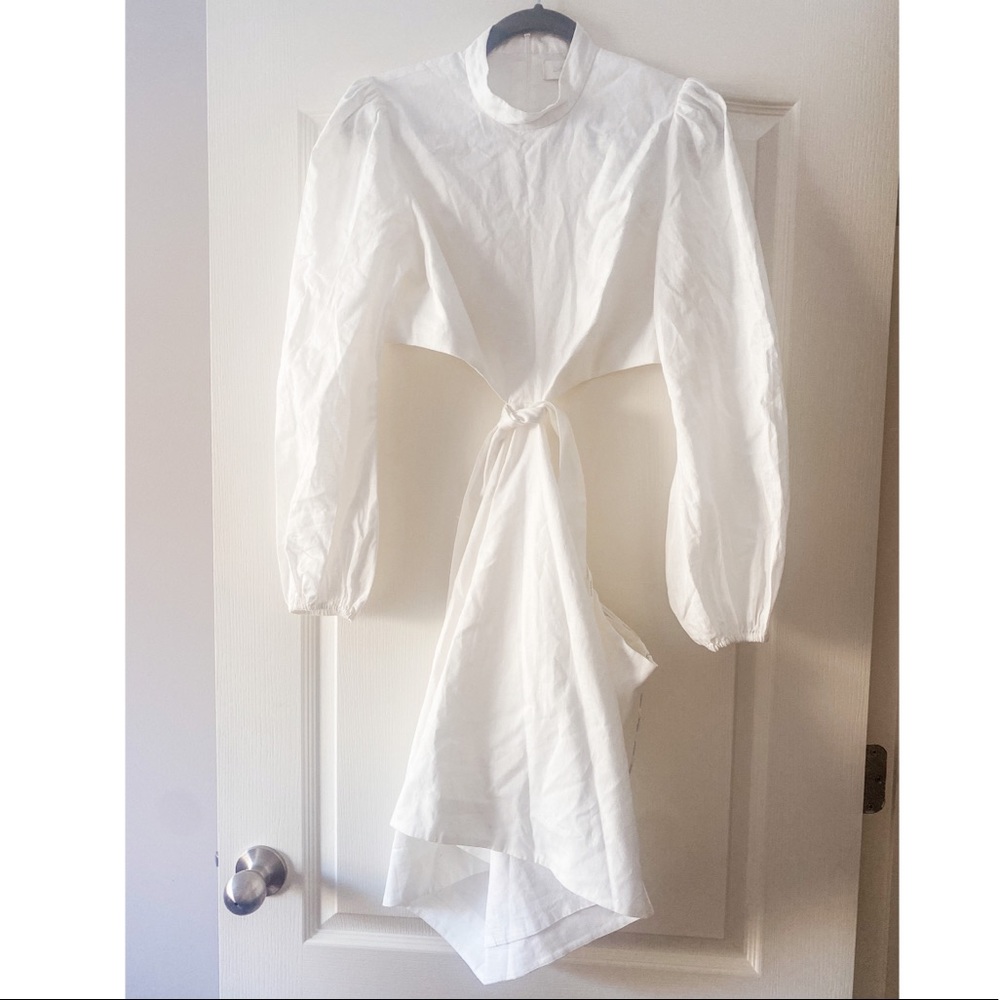 Zimmerman Zinnia Bow Cutout Short Dress White - Picture 8 of 16